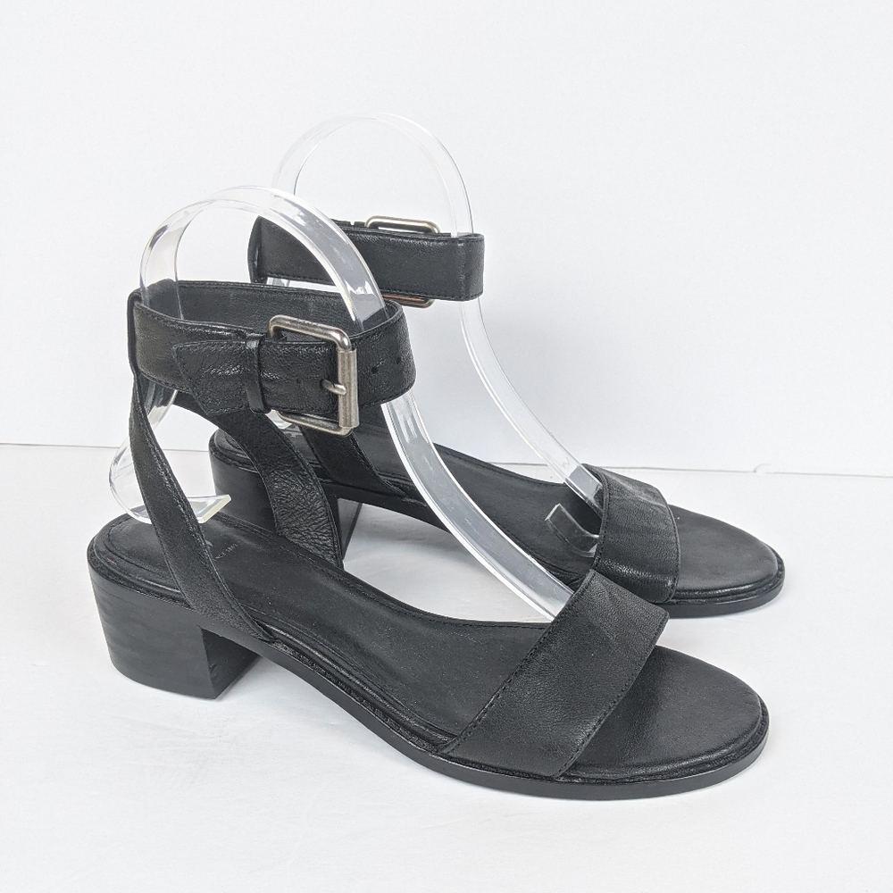 Frye Cindy 2 Piece Black Ankle Strap Sandal